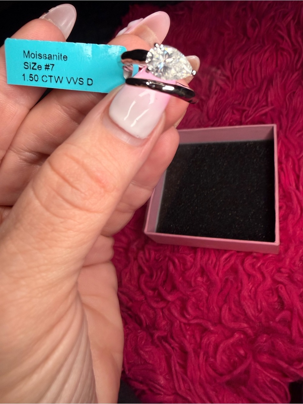 1.50 CTW Gold Filled Pear Cut Moissanite Ring | VVS D Color | Size 7